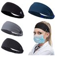thumbnail image 1 of Diadema para mujer con botones para mascarillas y fundas Banda elástica para el cabello unisex para enfermeras Médicos y protección para los oídos Xemadio LRWJ132-1, 1 of 6