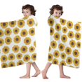 thumbnail image 4 of White Small Sunflower Pattern Hooded Bath Towel，60"x35" for Ages 3 To 12 Kids, Quick Dry Lightweight Soft Microfiber Hood Beach Towel Cover Up for Kids, 4 of 7