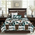 thumbnail image 2 of Fletcher Forest Patchwork Lodge Black Bear Wilderness Twin Quilt Set, 2 of 9