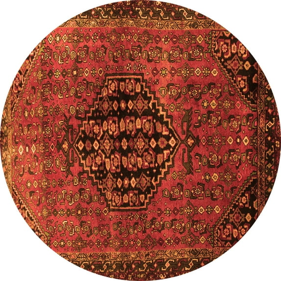 Ahgly Company Indoor Round Persian Orange Traditional Area Rugs, 7' Round