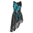 thumbnail image 5 of Vestido de baile de Jazz para niñas, sin mangas, escote redondo, estilo de telas combinadas, lentejuelas brillantes, dobladillo Irregular, traje de leotardos de baile, 5 of 5