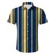 thumbnail image 3 of Camisas Oversize Hombre Camisa de Hombre Camisa de Manga Corta con Botones Camisa Informal con Estampado de Playa de Verano a para Hombre Top (Blue, M), 3 of 5