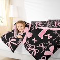 thumbnail image 3 of Erosebridal Ribbon Bow Knot R Personalized Initial Twin Bedding Sets 7-Piece,Black Pink Bow Tie Bedding Comforter Set,Pink Reversible,Microfiber Bedroom Decor, 3 of 6