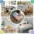 thumbnail image 4 of Boho Bohemia Flower Rectangle Tablecloth 60"x84",Waterproof Polyester Rectangle Table Cloth, Wipeable Spillproof Polyester Tablecloth for Dining, Camping, Indoor and Outdoor, 4 of 5