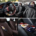 thumbnail image 4 of Binienty Bald Eagle American Flag Car Seat Covers Front And Back Full Set 14 Pieces Automotive Seat Covers with Armrest Cover 15 Inch Steering Wheel Cover Non Slip Universal Highback Bucket Seats, 4 of 8