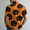 thumbnail image 4 of JGNGSHN Halloween Shirts for Men Button Down Short Sleeve Hawaiian Holiday Beach Shirt Funny Pumpkins Printed T-Shirt, 4 of 7