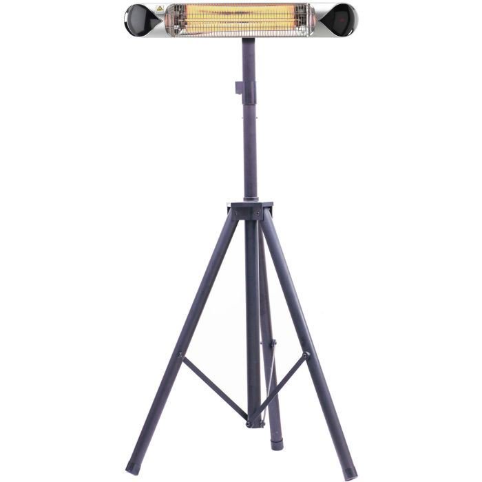 35.4 Electric Carbon Infrared Heat Lamp w/Tripod Stand - Silver -  Walmart.com