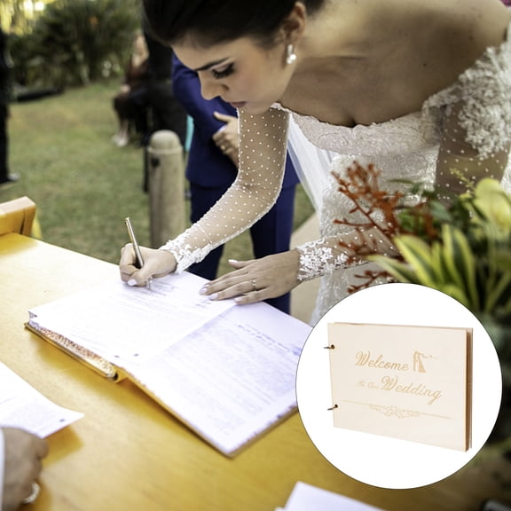 KALLORY Personalized Wedding Guest Book Autograph Reminders for Guests Honor Bride Baby