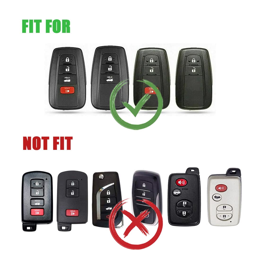 Zinc Alloy Smart Remote Key Fob Cover for Toyota RAV4 Camry Corolla Avalon C-HR Prius GT86 Highlander 2018-2022