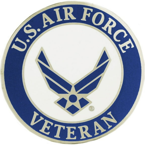 EE, Inc. US Air Force Veteran Large Pin, Blue, 1 inch round