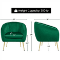 thumbnail image 4 of Alden Design Barrel Accent Chair with Gold Metal Legs for Living Room, Green, 4 of 12