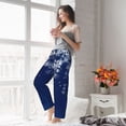 thumbnail image 5 of Salouo Christmas Blue Print Women's Pajama Pants Casual Loose Sweatpants PJs Flowy Pants Drawstring Palazzo for Women Wide Leg Pants Lounge Pajama -Small, 5 of 8