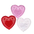 thumbnail image 2 of 100Pcs 6 Inch Valentine Heart Doilies Cutouts Paper Lace Doily Red Craft Gift Set for Table Party Decorations,Mixed Colors, 2 of 8