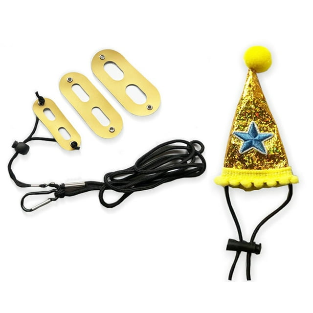 Bangcool Lizard Birthday Hat Festive Bearded Dragon Hat with Harness & Leash for Xmas