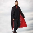 thumbnail image 5 of Lkhaha Kids Reversible Red & Black Hooded Cape Party Festival Cloak Black 3-5 Years, 5 of 8