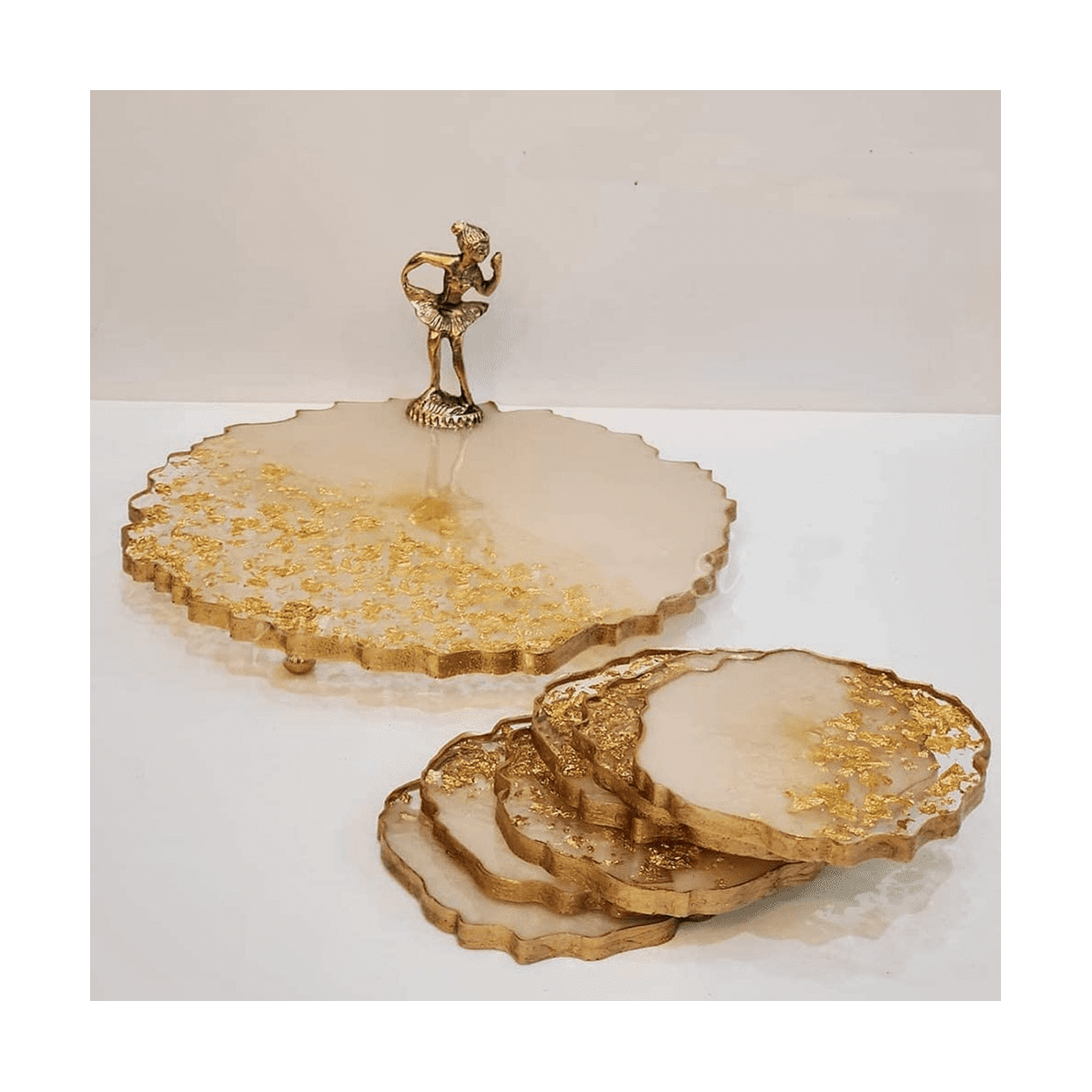 Silicone Resin Molds, 2 Pcs Large Resin Tray Mold + 8 Pcs Coaster Molds, Tray Molds, Tray and Coaster Epoxy Molds Set