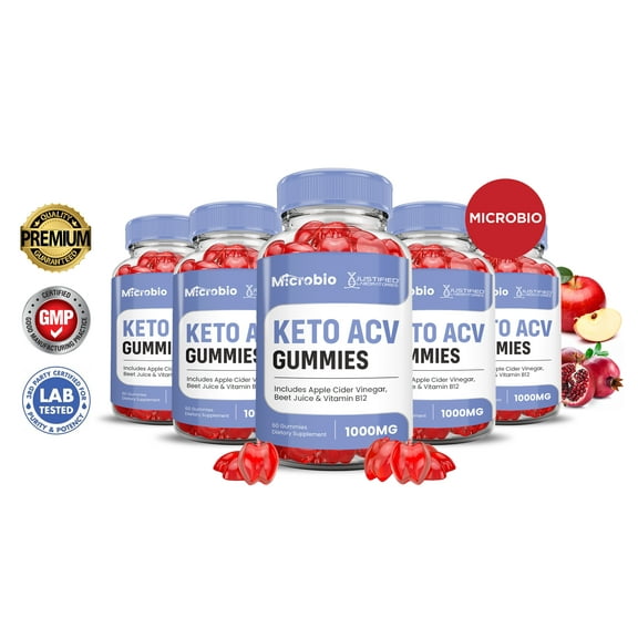 (5 Pack) Microbio Keto ACV Gummies 1000MG Dietary Supplement 300 Gummys