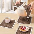 thumbnail image 5 of Brown Geometric Abstract Pot Holders for Kitchen Heatproof Potholder, 4 Pack Contemporary Modern Art Hot Pads Multipurpose Oven Pads Cloth Potholders Trivet for Cooking and Baking, 5 of 8