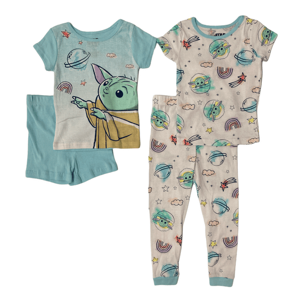Disney Star Wars Mandalorian Baby Yoda 4 Piece Cotton Pajama Set (4