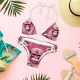 thumbnail image 6 of Pink Monkey Gorilla One-Piece Swimsuit Bikini Set, Detachable Sponge, Adjustable Strap, Two-Pack, Beach Vacation Wear, 6 of 6