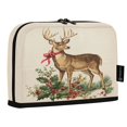 thumbnail image 2 of Standing Pencil Case with Base Large Capacity Stationery Pouch Pen Bag with Zipper for Women Men Christmas Deer with Greenery, 2 of 7
