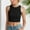 #44 Black, variant on Women Casual Basic Sleeveless High Neck Rib-Knit Y2k Crop Tank Top