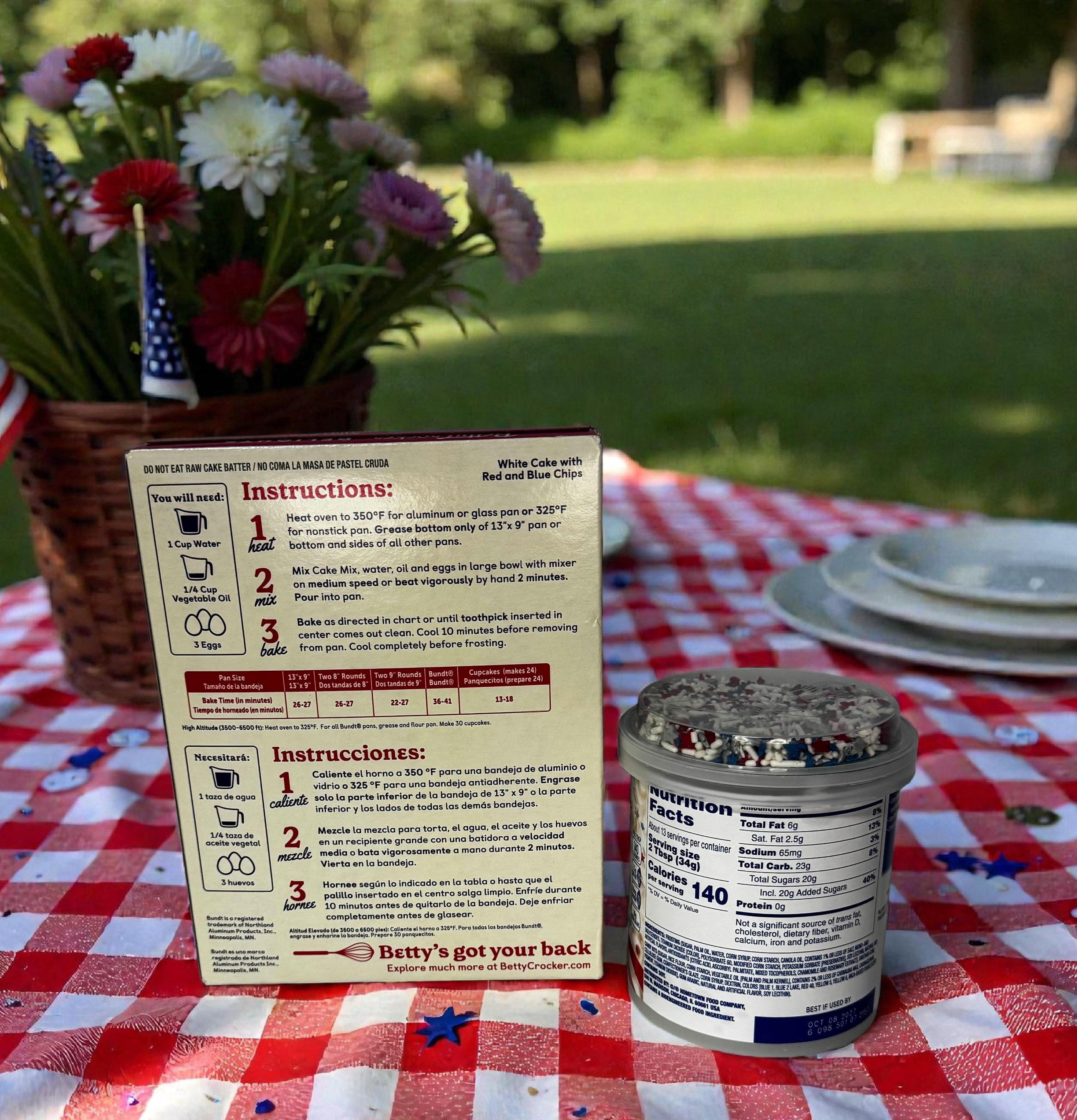Limited Edition Pillsbury Funfetti Happy 250th Birthday America Cake Mix (15.25 oz) and Blue Vanilla Frosting (15.6 oz)