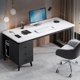 thumbnail image 3 of Slate Luxury Office Desks Modern Study Write Home Drawers Office Desks Simplicity Design Bureaux Meuble Work Furniture QF50OD My Lux Decor Round, 3 of 6