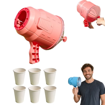 Kids Fun Physics Air Launcher Toy Handheld Air Pressure Cannon Educational Set Including Paper Cups Interactive Demonstration Aid for Student Science Lessons