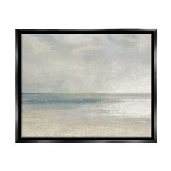 Stupell Abstract Beach Horizon Landscape Landscape Painting Black Floater Framed Art Print Wall Art