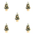 thumbnail image 3 of Bewildely Mini árbol de pino de Navidad de 20cm, paisaje Artificial, decoración de Navidad falsa, regalo de Año Nuevo para fiesta, centro oro 5Conjunto, 3 of 6