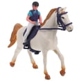 thumbnail image 1 of Miangastore Farm Horse Rider Figurine Creative Barn Playset Miniature Toy Model Cowboy Riding Ornament Plastic Horse Figure Home Decor, 1 of 8