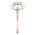 thumbnail image 3 of Clara Pucci 14K Rose Gold 1.8ct Blue Solitaire with Accents Ring for Women, 3 of 8