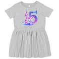 thumbnail image 3 of Inktastic 5th Birthday Mermaid Tail Girls Toddler Dress, 3 of 5