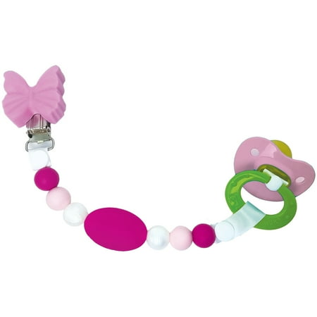 Petite Creations Silicone Pacifier Holder, Lilac Butterfly