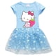 thumbnail image 2 of Hello Kitty nuevo vestido de estilo europeo y americano para niñas falda de princesa de manga corta de hilo de red de estrella y Luna de algodón para niños, 2 of 5