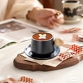 thumbnail image 4 of Hexagonal Ceramic Coffee Mug with Wooden Lid and Handle for Coffee Tea Gift, 4 of 6