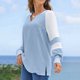 thumbnail image 4 of Ichuanyi liquidación color mujer-cuello en v choque causal tops tops blusa suelta ICHUANYI WER202308183075, 4 of 9