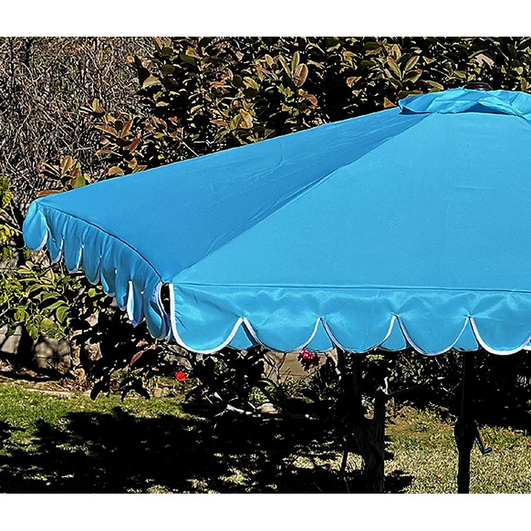 BELLRINO DECOR Replacement Scalloped Edge Umbrella Canopy for 9ft 6 Ribs  (Canopy Only) C001-6P-PEACOCK