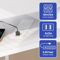 thumbnail image 6 of ModFusion 67” L-Shaped Computer Desk for Home Office with Monitor Stand, Power Outlets, LED Lights & File Drawer – White, 6 of 9