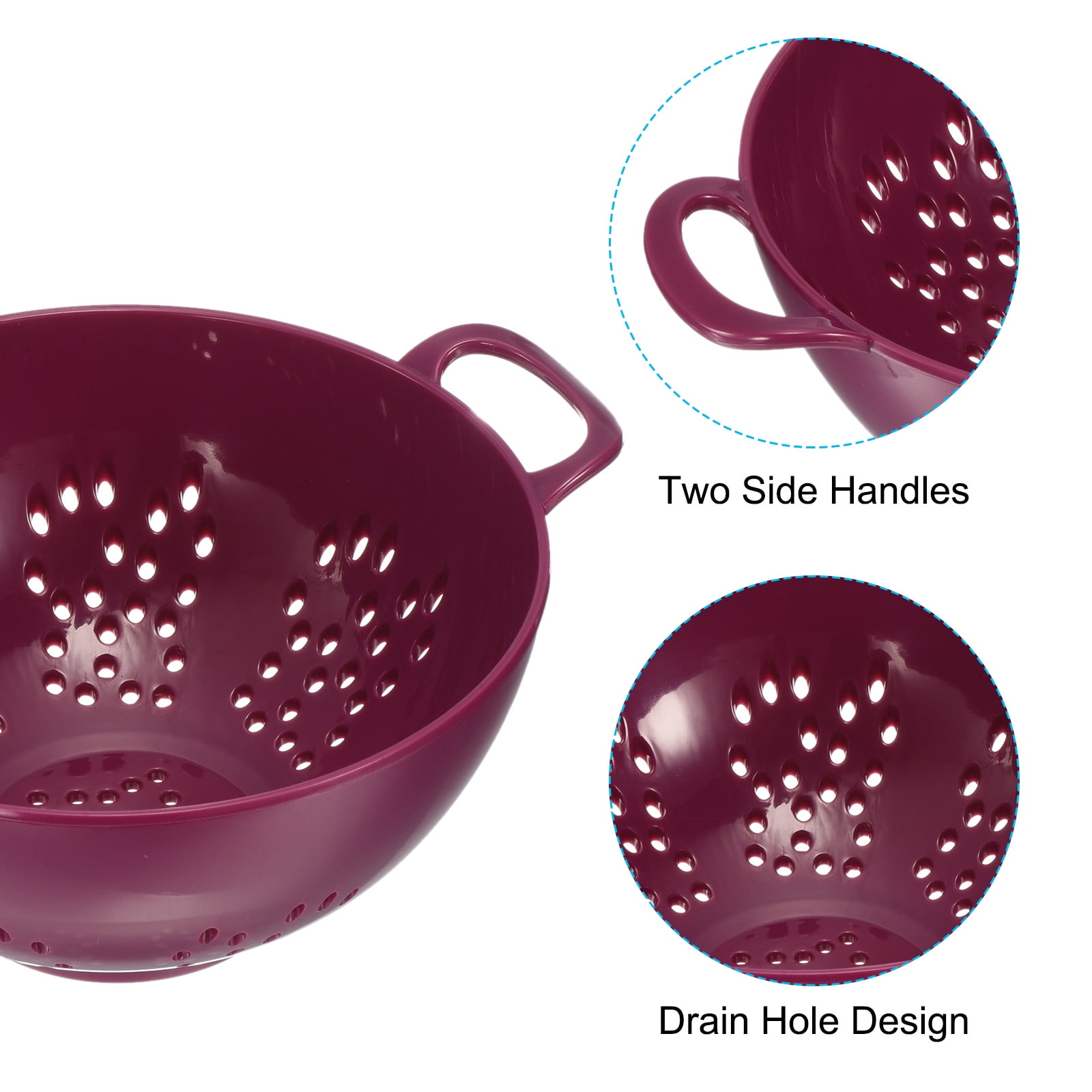 Unique Bargains Compressible Silicone Strainer for Pasta Vegetables Fruits Purple