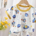 thumbnail image 6 of zaveiop Boys Pajamas Cotton Toddler 2 Piece Short Sleeve Pjs Kids Summer Boys' Sleepwear Clothes Set (Z02-Gold, 18-24 Months), 6 of 6