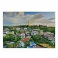 thumbnail image 1 of Landscape Cutting Board, Yangon Myanmar Skline Cityscape Scenery with Nature Village Houses Art Print, Decorative Tempered Glass Cutting and Serving Board, Small Size, Multicolor, by Ambesonne, 1 of 1