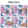 thumbnail image 6 of YFYANG Round Fitted Table Cloth, Waterproof Colorful Vintage Floral Textures Pattern Polyester Table Cover, Indoor Outdoor Decorative Tablecloths with Elastic Edge, 6 of 7