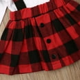thumbnail image 4 of Toddler Kid Girls Christmas Clothing Set Lace Ruffles Tops+Plaid Skirts Red Dress Xmas Kid Costumes, 4 of 7