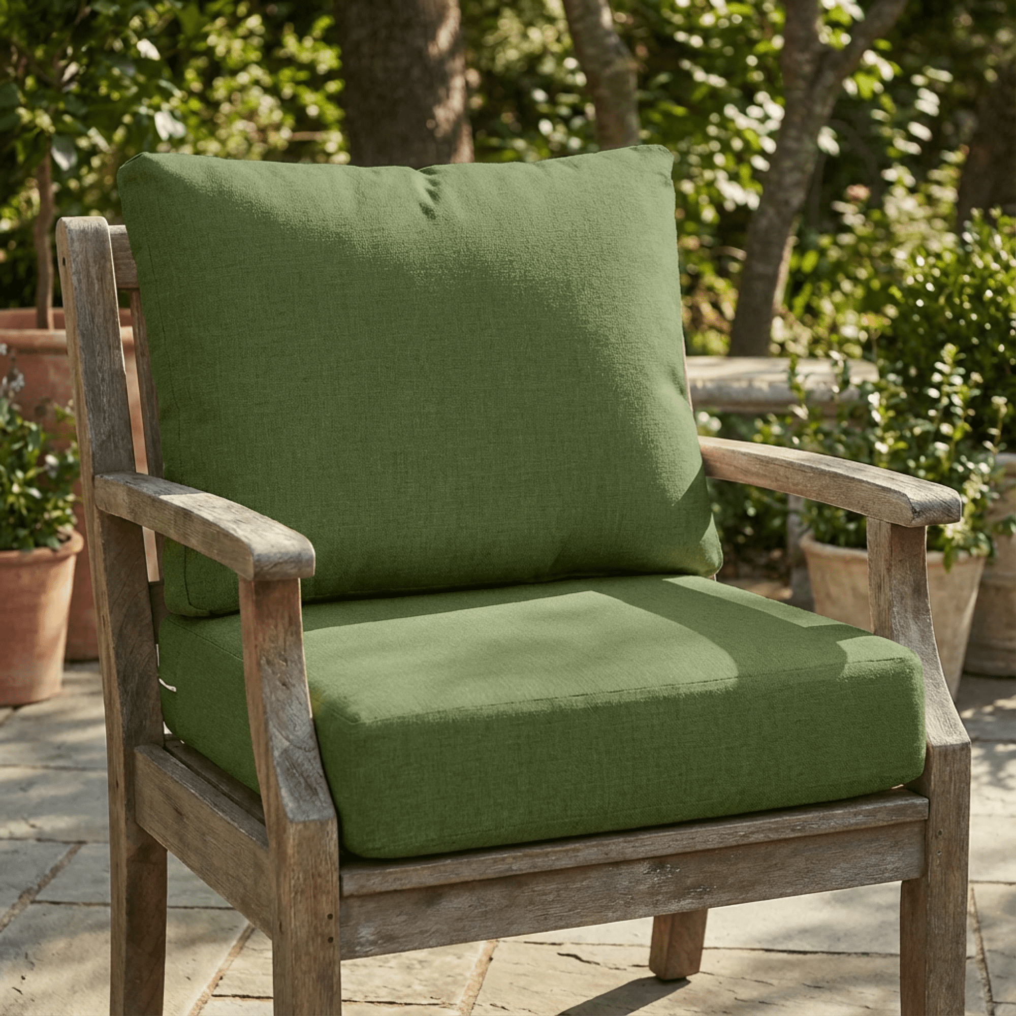 Jopath Outdoor Green Club Chair Cushion Set with Seat Cushion and Back Cushion, Compatible with Most Club Chair for Patio Balcony Garden(Without Club Chair)