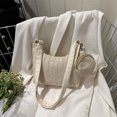 thumbnail image 4 of Bolsa de viaje DQrwqpou Bolsa de mensajero de paja de moda Bolsa de playa de verano elegante portátil informal, 4 of 9