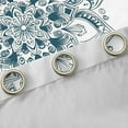 thumbnail image 4 of jejeloiu Hippie Medallion Curtains Pack of 2 (42x84 Each),Bohemian Flower Curtains Blackout,Teal White Bedroom Curtains For Teens,Ultra Soft Home Decor, 4 of 6