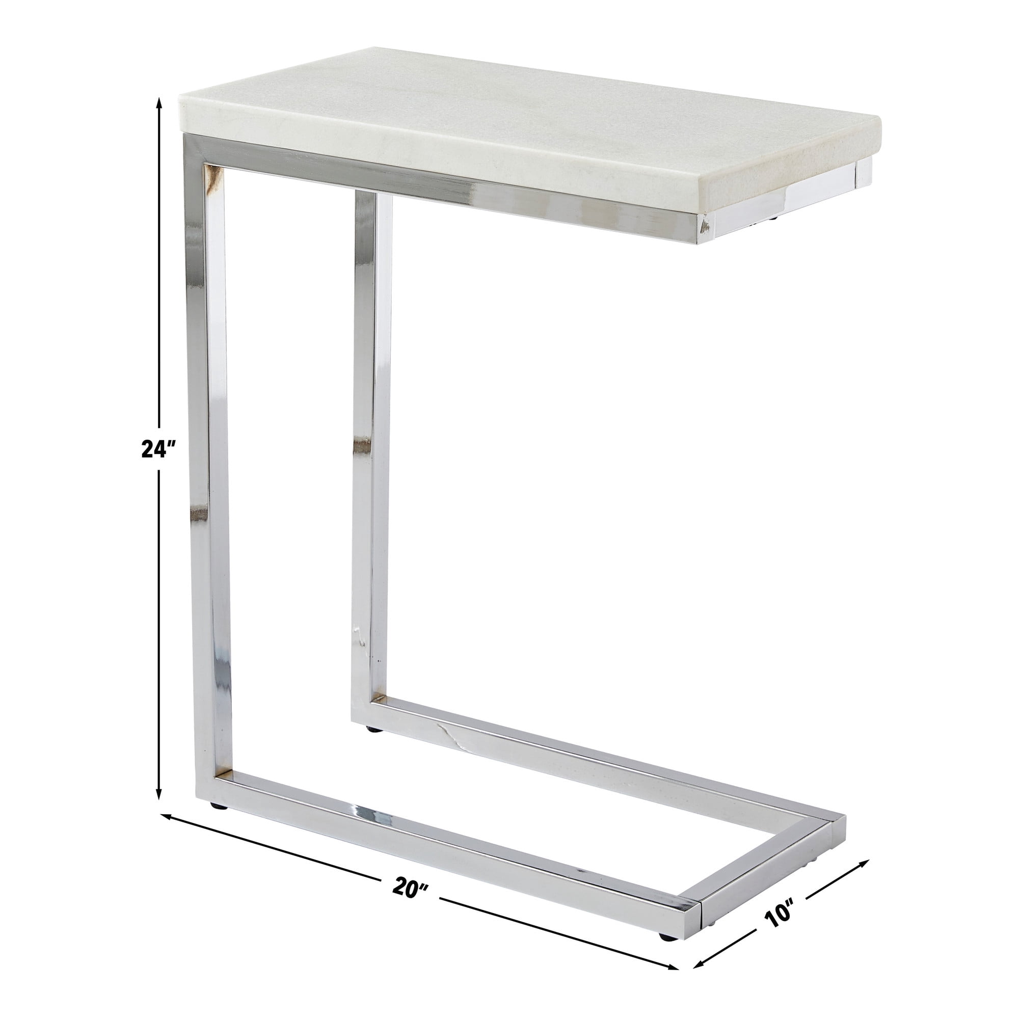 Steve Silver Echo White Marble Top Chairside Accent Table