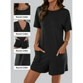 thumbnail image 4 of Anygrew Rompers for Women Casual Short Sleeve Oversized Athletic Workout Reversible Hot Shot Tee Romper Deep Pockets, 4 of 6